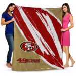 san francisco 49ers brushstrokes red white blanket fashion forward