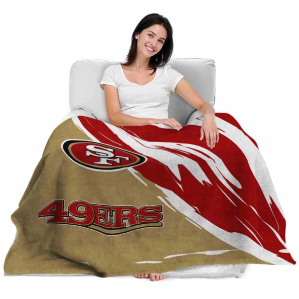 san francisco 49ers brushstrokes red white blanket latest model