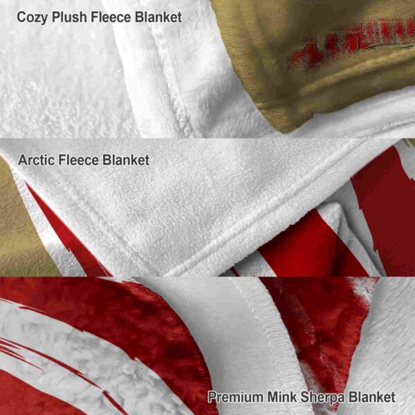 san francisco 49ers brushstrokes red white blanket premium grade