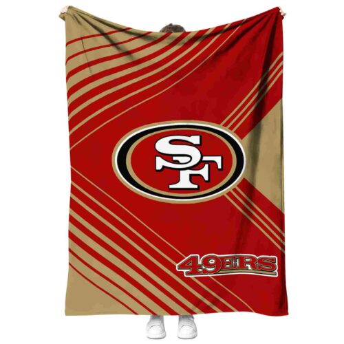 san francisco 49ers diagonal stripes red blanket best selling