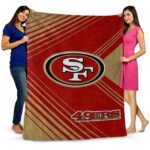 san francisco 49ers diagonal stripes red blanket best selling