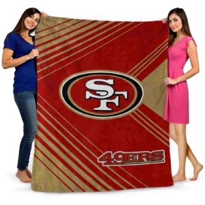 san francisco 49ers diagonal stripes red blanket fashion forward