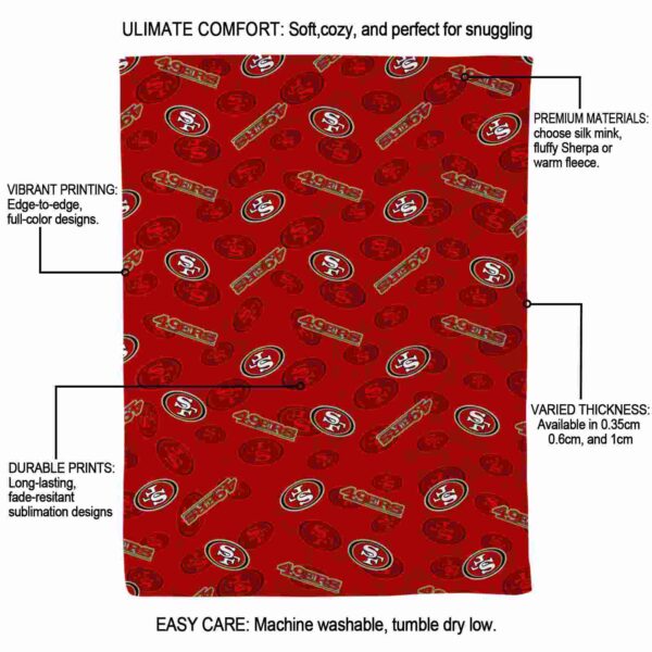 san francisco 49ers diehard fans red blanket new arrival