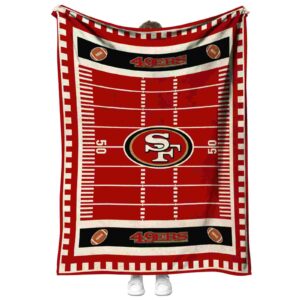 san francisco 49ers football field red blanket best selling