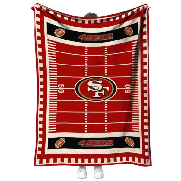 san francisco 49ers football field red blanket best selling