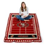 san francisco 49ers football field red blanket high quality