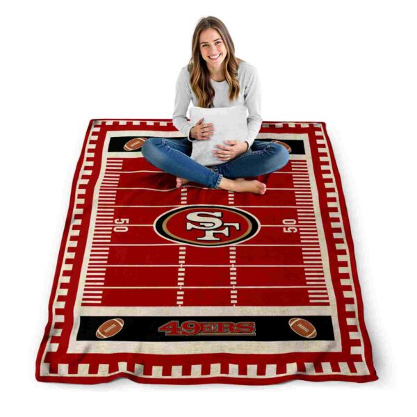 san francisco 49ers football field red blanket high quality