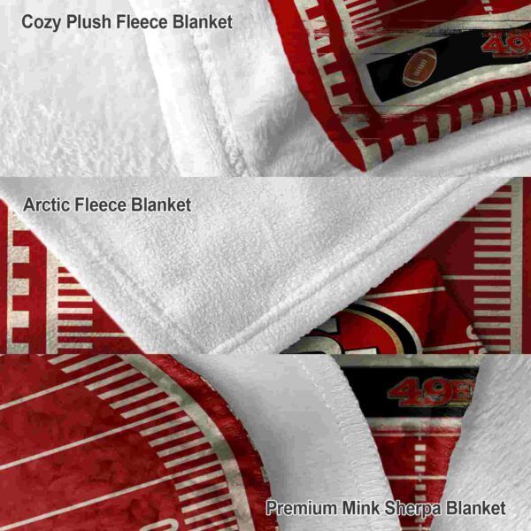 san francisco 49ers football field red blanket premium grade