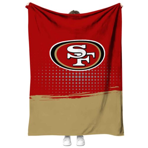 san francisco 49ers gradient dots red blanket best selling