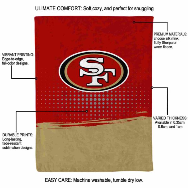 san francisco 49ers gradient dots red blanket new arrival