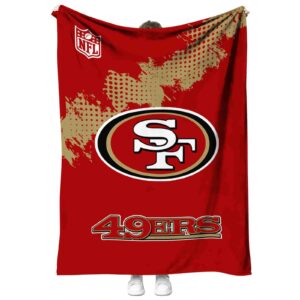 san francisco 49ers grunge texture red blanket best selling