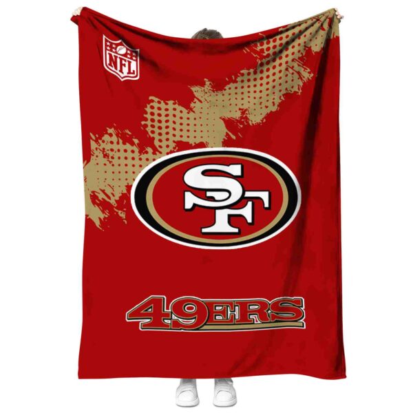san francisco 49ers grunge texture red blanket best selling