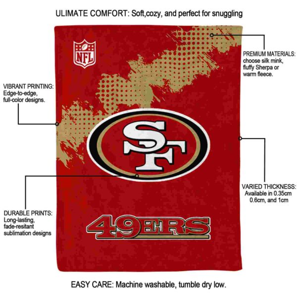 san francisco 49ers grunge texture red blanket new arrival