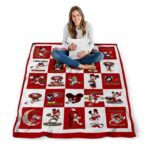 san francisco 49ers mickey minnie red white blanket high quality