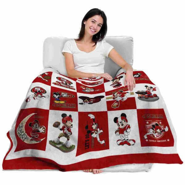 san francisco 49ers mickey minnie red white blanket latest model