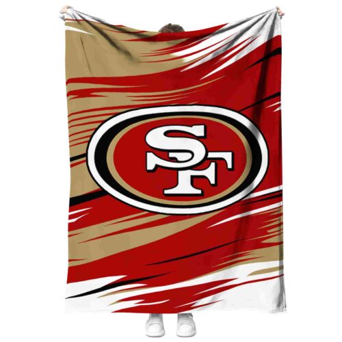 san francisco 49ers paint streaks red white blanket best selling