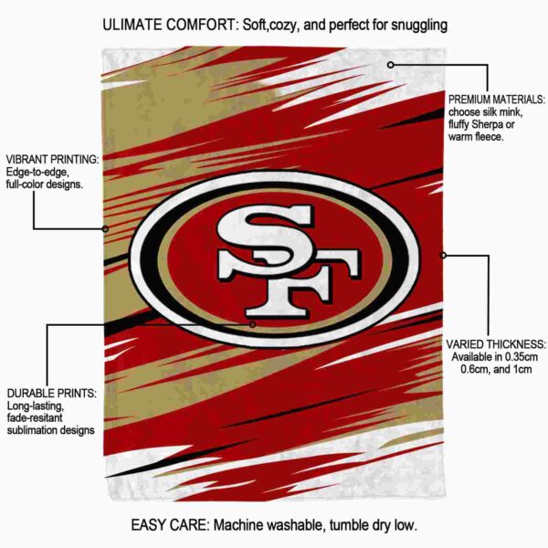 san francisco 49ers paint streaks red white blanket new arrival