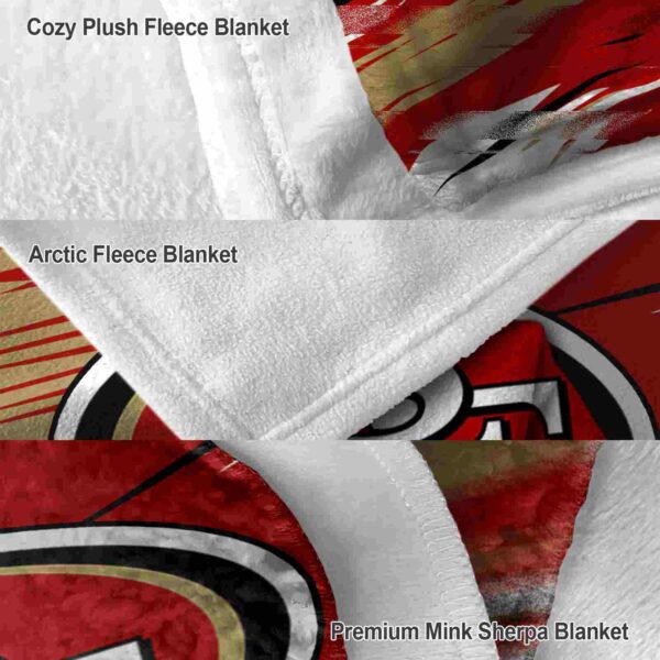 san francisco 49ers paint streaks red white blanket premium grade