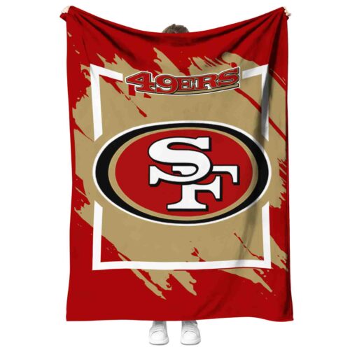san francisco 49ers splatter effect red blanket best selling