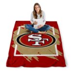 san francisco 49ers splatter effect red blanket high quality