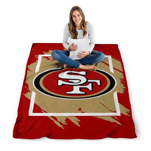 san francisco 49ers splatter effect red blanket high quality