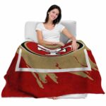 san francisco 49ers splatter effect red blanket latest model