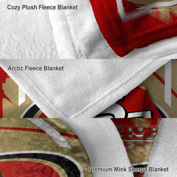 san francisco 49ers splatter effect red blanket premium grade