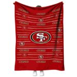 san francisco 49ers striped pattern red blanket best selling