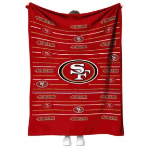 san francisco 49ers striped pattern red blanket best selling