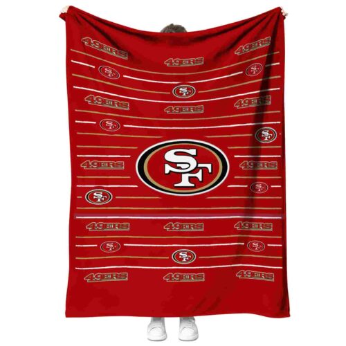 san francisco 49ers striped pattern red blanket best selling