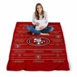 san francisco 49ers striped pattern red blanket best selling