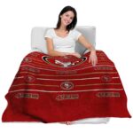 san francisco 49ers striped pattern red blanket best selling