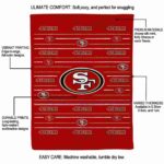 san francisco 49ers striped pattern red blanket best selling