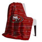 san francisco 49ers striped pattern red blanket best selling