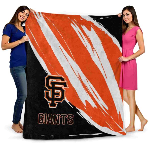 san francisco giants brushstrokes orange white blanket fashion forward
