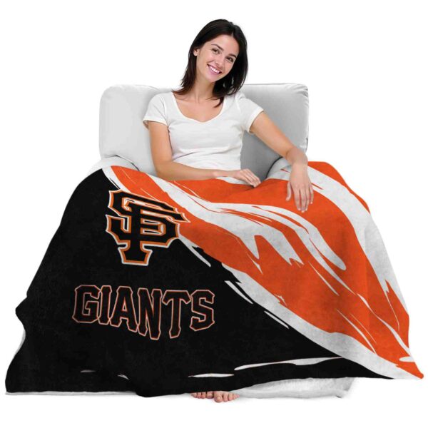 san francisco giants brushstrokes orange white blanket latest model