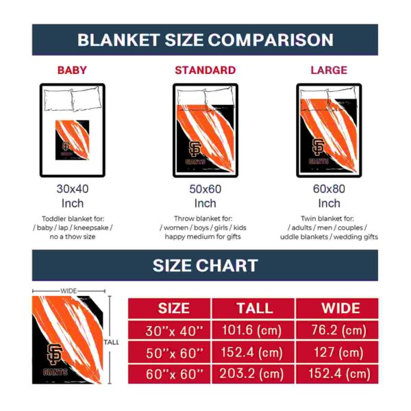 san francisco giants brushstrokes orange white blanket trendy