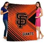 san francisco giants diagonal stripes orange blanket best selling
