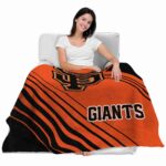 san francisco giants diagonal stripes orange blanket best selling