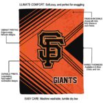 san francisco giants diagonal stripes orange blanket best selling