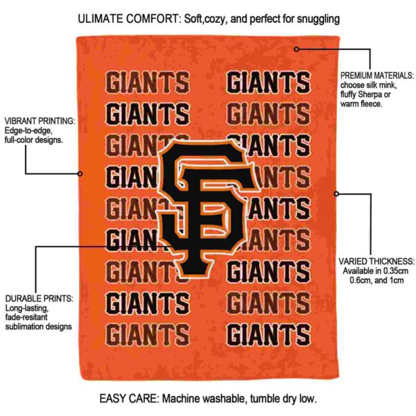 san francisco giants fan pride orange blanket new arrival