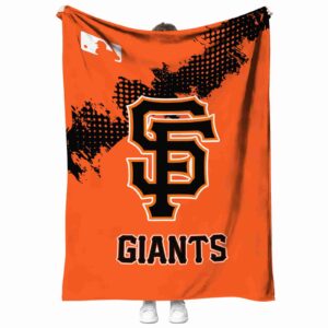 san francisco giants grunge texture orange blanket best selling