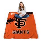 san francisco giants grunge texture orange blanket best selling