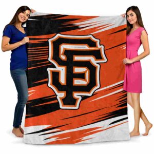 san francisco giants paint streaks orange white blanket fashion forward