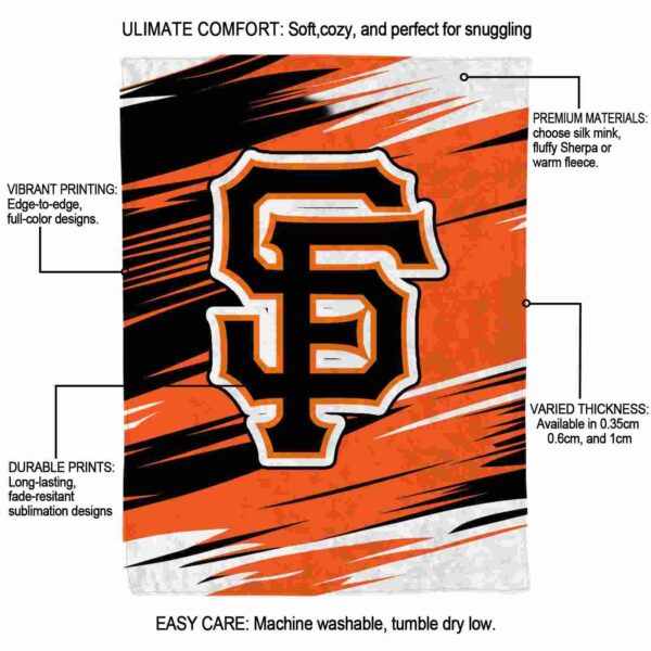 san francisco giants paint streaks orange white blanket new arrival