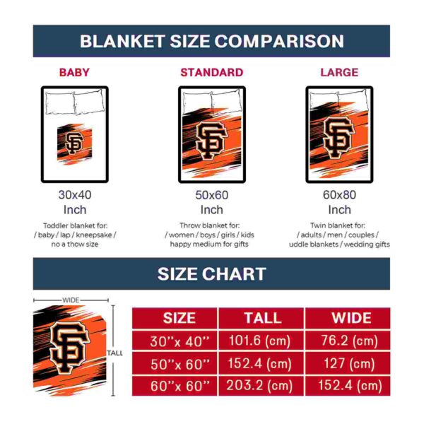 san francisco giants paint streaks orange white blanket trendy
