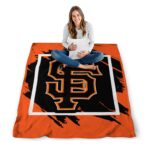 san francisco giants splatter effect orange blanket high quality