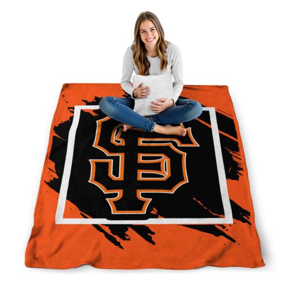 san francisco giants splatter effect orange blanket high quality