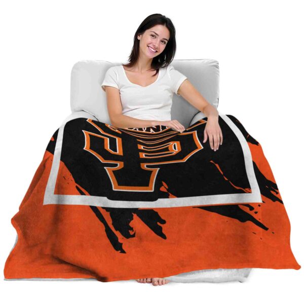san francisco giants splatter effect orange blanket latest model