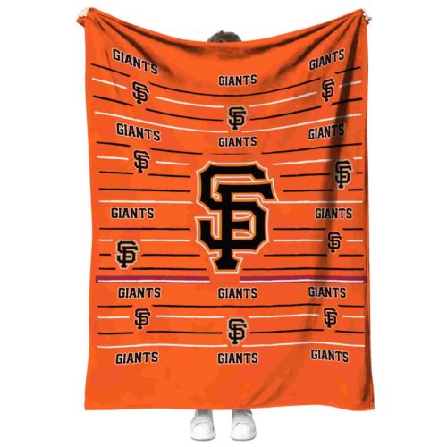 san francisco giants striped pattern orange blanket best selling